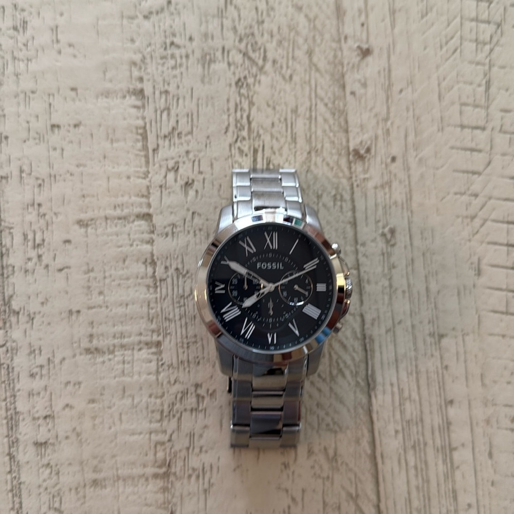 Fossil Men's Chronograph Grant Stainless Steel Bracelet Watch 44mm FS4736